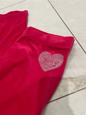 NEW Juicy Couture Hot Pink Velour Track Pants Size Large thumbnail 2