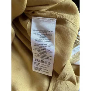Anthropologie XS Smocked Mini Skirt Mustard Stripe Boho Beach Cover Up Pockets thumbnail 8