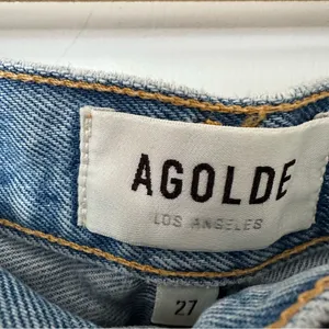 AGOLDE Distressed Jean Shorts Womens 27 Button Fly Blue Denim thumbnail 3