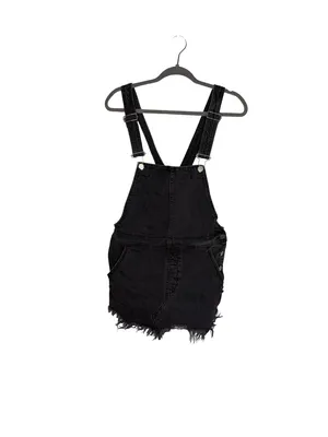 🖤 Free People Denim‎ Overall Skirt Dress Size 2 Distressed 🖤 thumbnail 2
