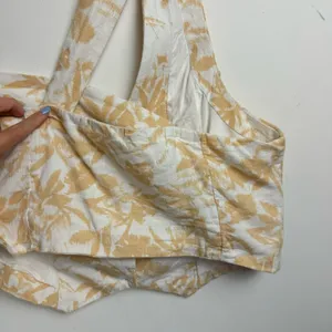 Abercrombie & Fitch Linen Blend Top Vest Sz Medium Floral Print thumbnail 14