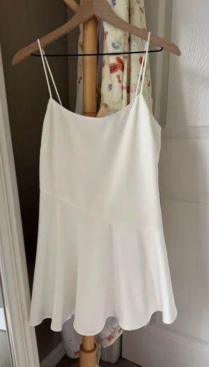 Abercrombie white mini satin dress thumbnail 1