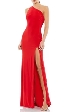 Mac Duggal Red One shoulder backless dress NWT thumbnail 1