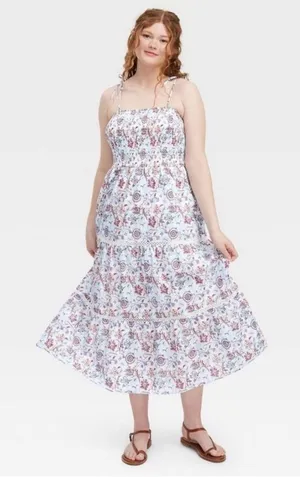 🌸Nwt Roller Rabbit Blue And White Floral Maxi Dress Size Small🌸 thumbnail 1