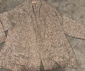 Oversized Slouchy Knit Cardigan Brown Size XXL thumbnail 1