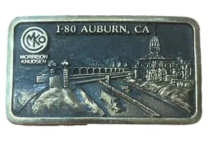 MKO I-80 Vintage Auburn, Ca Brass Buckle thumbnail 1