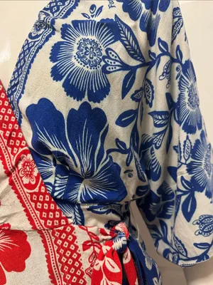 Farm Rio 100% Rayon Mixed Pineapple Garden Wrap Dress Size small thumbnail 9