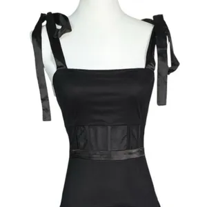 LULUS NWT Mystique Black Tulle Tie-Strap Tiered Maxi Dress Formal XXS thumbnail 7