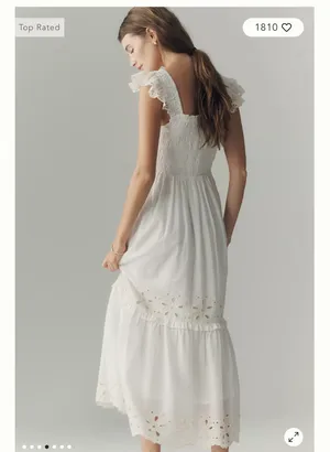 Anthropologie Eyelet Midi Dress thumbnail 3