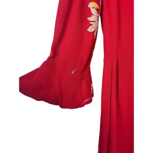 Free People Red Floral Wrap Dress Women’s S Bell Sleeve Boho Mini Dress thumbnail 5