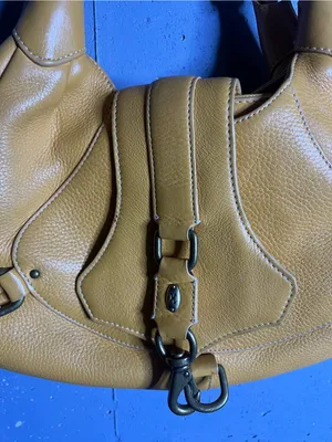 Cole Haan Beige Yellow Pebble Leather Purse Bag thumbnail 3