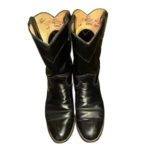 Justin Boots Black‎ Western Cowboy Boots Women's 6B USA Leather L3703 thumbnail 3