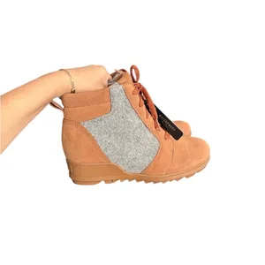 NWT SOREL Evie Lace Up Ankle Wedge Boots Booties thumbnail 5