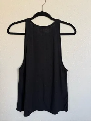 Splits59 Black Perforated Mesh Racerback Tank Top Size S Athleisure Gym Workout thumbnail 7