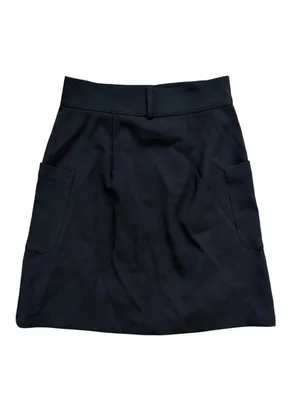 Sezane Lorraine Black A-line Button Front Skirt 34 XS thumbnail 3
