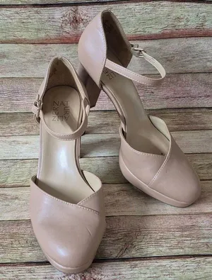 Naturalizer Bandele Nude Taupe Neutral Mary Jane Heels Womens 8.5M Block Heel thumbnail 1