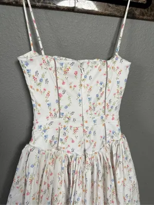House of CB Ysabella White Posy Print Cotton Maxi Sun Dress thumbnail 4
