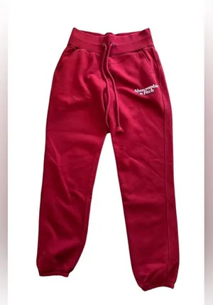 Abercrombie & Fitch Soft Collection Sunday Jogger Sweatpant Dk Red Sz S Pockets thumbnail 1