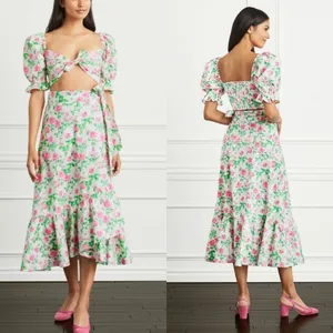Hill House Mirabel Midi Wrap Skirt Pink Roses thumbnail 11