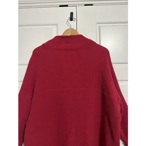 Free People Ottoman Slouchy Tunic Sweater Red Mock Neck‎ Ribbed Knit Small thumbnail 9