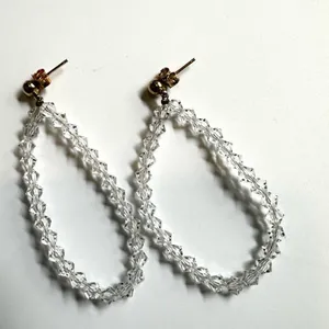 Clear crystal drop earrings thumbnail 3
