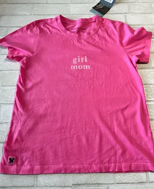 Life Is Good Bright Pink "girl mom" Short Sleeve Tee thumbnail 1