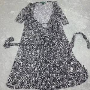 Lauren Ralph Lauren Surplice Jersey Dress Fit and Flare Wrap Size 8 Stretch Midi thumbnail 1