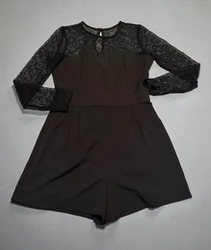 Garage Black Lace Long-Sleeve‎ Romper thumbnail 1