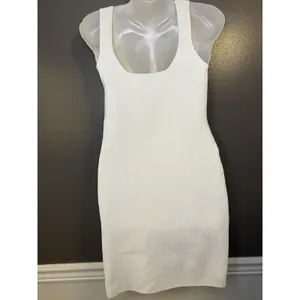 Princess Polly Dress Womens M/L White Ribbed Knit Bodycon Tank Mini Party thumbnail 6