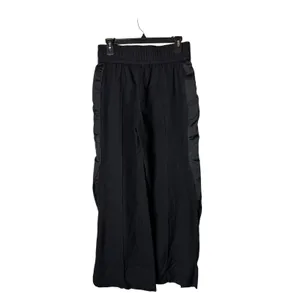 Reebok Victoria Beckham Pants‎ Women Small Black Wool Snap Side Satin Wide Leg thumbnail 4