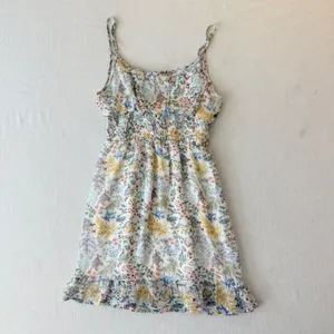Altar'd State Floral Smocked Mini Dress S Cottagecore Botanical Ruffle thumbnail 12