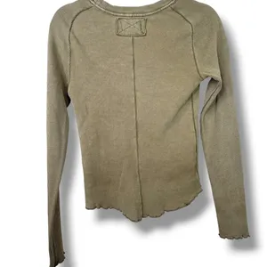 Free People FP We The Free Easy Does It Waffle Knit Lettuce Trim Thermal Top thumbnail 3