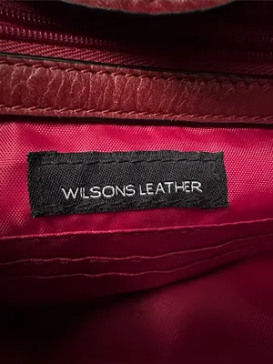 Wilson’s EUC burgundy red genuine leather purse. Satchel with crossbody option thumbnail 5