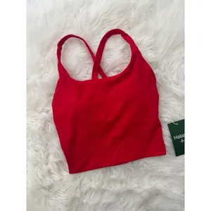 Halara Crisscross Backless Built In Bra Tank Top Red Size XXS thumbnail 3
