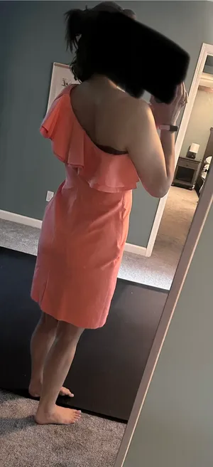 Pink one shoulder dress Size 8 thumbnail 4