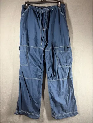 Faded Rose M Cargo Pants Drawstring Elastic Waist Wide Leg Utility Cotton Blend thumbnail 2