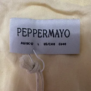 NEW Peppermayo Tayla Linen Blend Maxi Dress Womens US 8 Butter Yellow Strapless thumbnail 5
