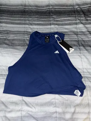 🌟NWT Adidas Women’s Navy BOXY Tank Top Blue Size L thumbnail 3