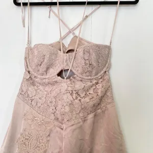 HOUSE OF CB 'Georgia' Crystal Satin and Lace Midi Dress cutout Size‎ M NWOT thumbnail 10