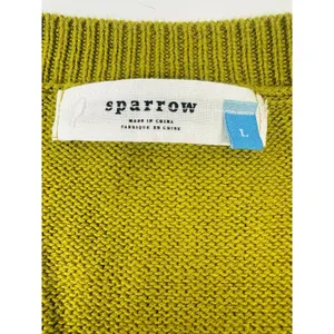 Sparrow Anthropologie Short Sleeve Sz Large Sweater Dress Chartreuse Olive Green thumbnail 6
