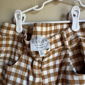Hayden Button Closure Stretch Checkered Pants thumbnail 4