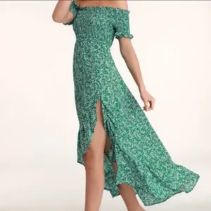 Lulu's Emerald Floral High-Low Dress thumbnail 2