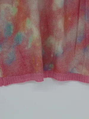 Brodie Cashmere 100% Cashmere Sweater S Pink Tie Dye V Neck NWT Whimsical thumbnail 14