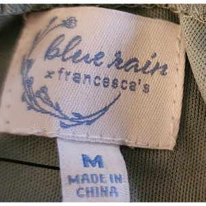 Blue Rain x Francesca's‎ Green Mini Dress Puff Sleeve Ruffle Tiered Womens thumbnail 3