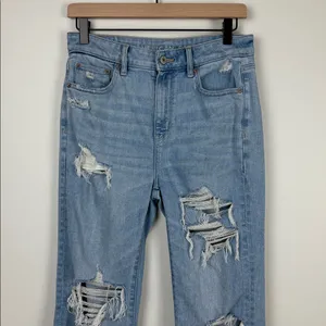 American Eagle Super High Rise Flare Jeans Women’s Size 6 Regular Blue Denim thumbnail 3