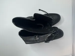 Jeffrey Campbell Black Leather Boots Size 9.5 thumbnail 3