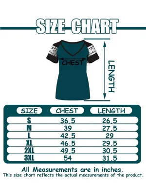 Adult Philadelphia Eagles Teal Football V‑Neck Tee with Black Raglan Sleeves thumbnail 3