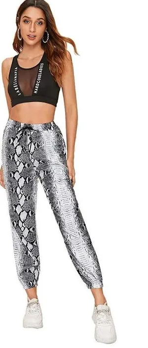 Amazon Black & White Snakeskin Print Pants thumbnail 2