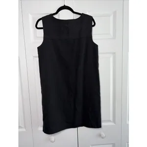 Theory Sleeveless Shift Dress Womens Size 10 Black Pockets Linen Blend‎ Mini thumbnail 3