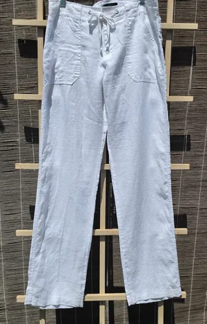 Forever 21 White Linen Pants M thumbnail 1